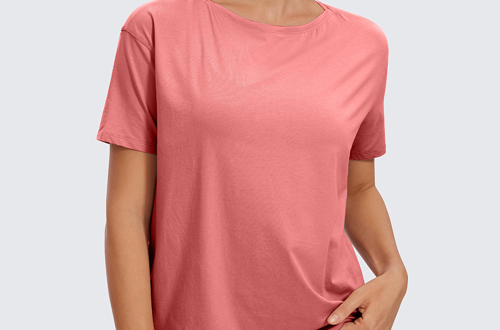 Women's Pima Cotton Boat Neck Short Sleeves Shirts Briar Rose