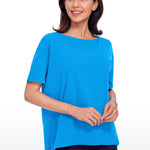 Women's Pima Cotton Boat Neck Short Sleeves Shirts Briar Rose