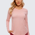 Women's Pima Cotton Long Sleeve Shirts Cinnamon Ash
