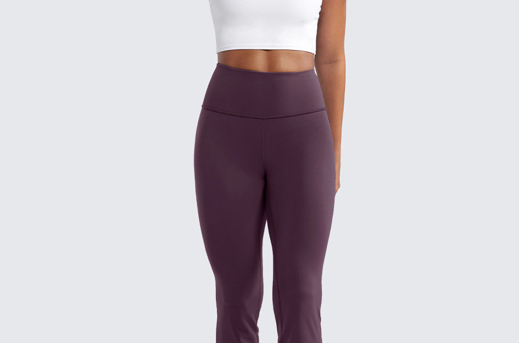 CRZ YOGA Women's High Waist Flare Leggings 30.5" Hot Fudge Brown