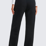CRZ YOGA Women's Cotton Fleece Lined Sweatpants 30" Dark Red 2