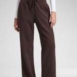 CRZ YOGA Women's Cotton Fleece Lined Sweatpants 30" Hot Fudge Brown