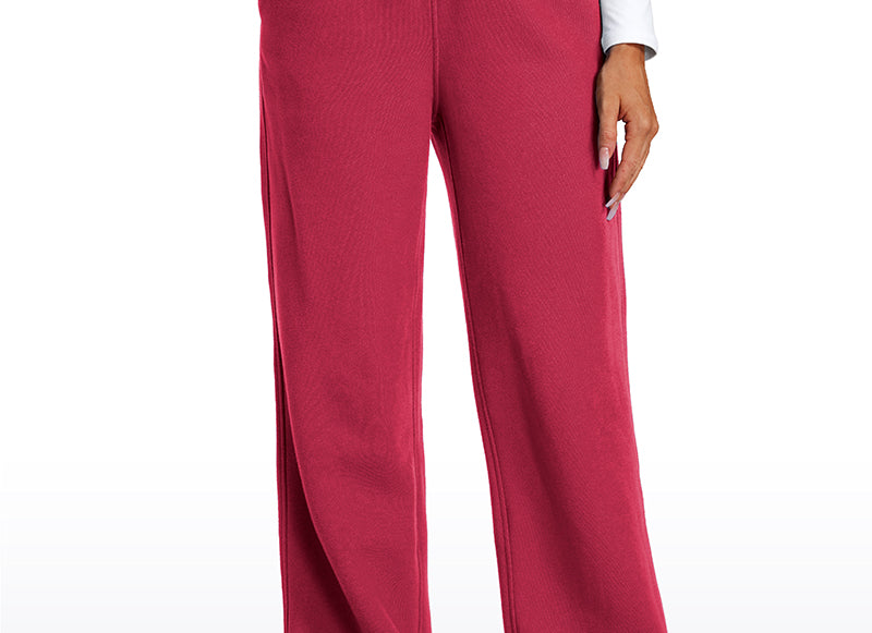 CRZ YOGA Women's Cotton Fleece Lined Sweatpants 30" Dove Grey Heather