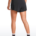 CRZ YOGA Women's Running Feathery-Fit Soft Spilt Quick Dry Lined Shorts Black