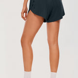 CRZ YOGA Women's Mid Waisted Dolphin Shorts 4" Black