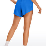 CRZ YOGA Women's Mid Waisted Dolphin Shorts 4" White