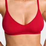 SOULVOR V-Neck Wireless unpadded Bralette Lipstick Red