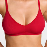 SOULVOR V-Neck Wireless unpadded Bralette Lipstick Red