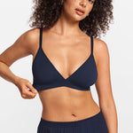 SOULVOR wireless V-neck triangle Bralette Deep Ocean Blue