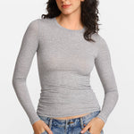 SOULVOR Long Sleeve Crew Neck T-Shirt Moon Heather Grey
