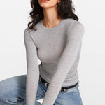 SOULVOR Long Sleeve Crew Neck T-Shirt Moon Heather Grey