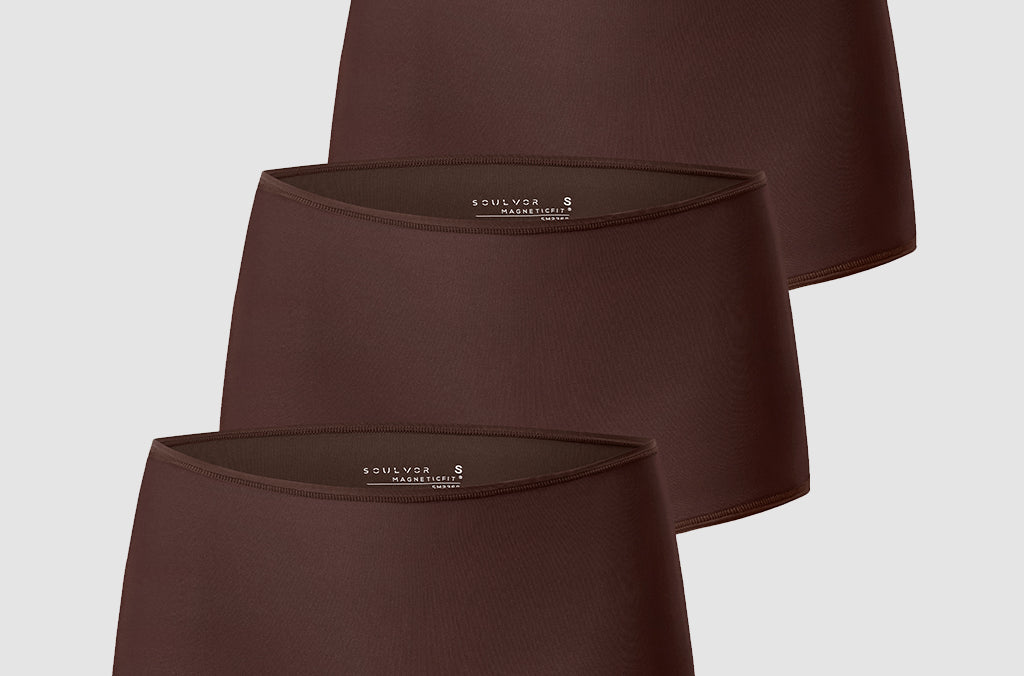 Women's Stretchy Mid Waist Boy Shorts 3 Pack Hazelnut (3pack)