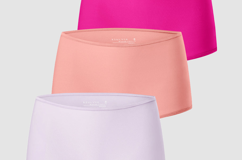 Women's Stretchy Mid Waist Boy Shorts 3 Pack Chic 2 (3pack)