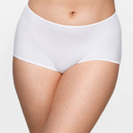 Women's Stretchy Mid Waist Boy Shorts 3 Pack White (3pack)
