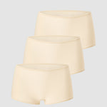 Women's Stretchy Mid Waist Boy Shorts 3 Pack Parchment (3pack)