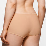 Women's Stretchy Mid Waist Boy Shorts 3 Pack Warm Beige (3pack)