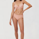 Women's Floral Lace Underwired Bra Blush Beige
