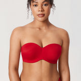 Women's Underwire Strapless Bra Lipstick Red @model_info:ES1