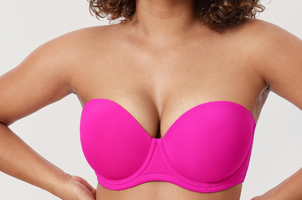 Women's Classic Strapless Bra Glitter Pink