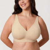 Women's Full Coverage Wireless Unlined Bra Gravel Beige