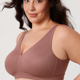 Women's Full Coverage Wireless Unlined Bra Rose Purple