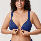 Women's Plunge Back Posture Bra Nightfall Blue