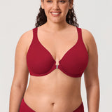 Women's Plunge Back Posture Bra Dark Red
