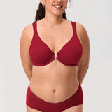Women's Plunge Back Posture Bra Dark Red