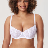Women's Vintage Lace Balconette Bra White