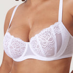 Women's Vintage Lace Balconette Bra White