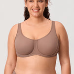 Women's Supportive Full Coverage Bra Brown Purple