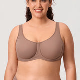 Women's Supportive Full Coverage Bra Brown Purple