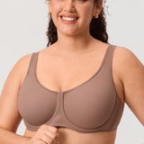 Women's Supportive Full Coverage Bra Brown Purple