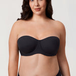 Women's Supportive Unlined Strapless Bra Black