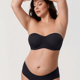 Women's Supportive Unlined Strapless Bra Black