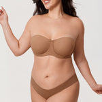 Women's Supportive Unlined Strapless Bra Gravel Beige