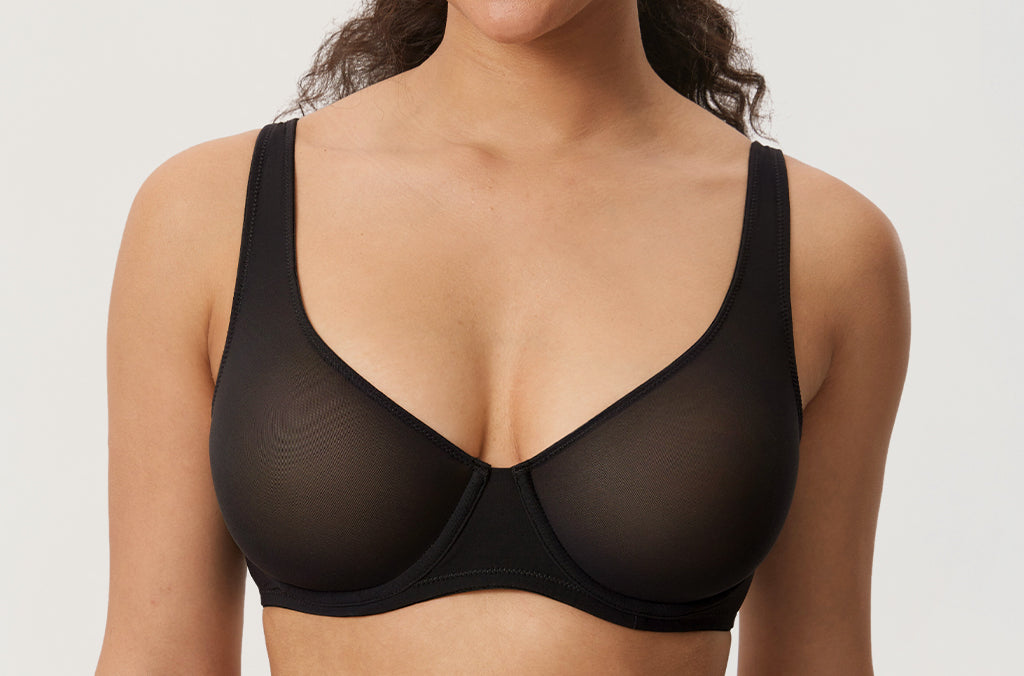 Women's Underwire Mesh Bra Black