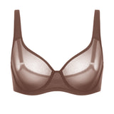 Women's Underwire Mesh Bra Brown Purple