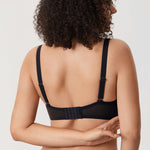 Women's Sheer Mesh Balconette Bra Black