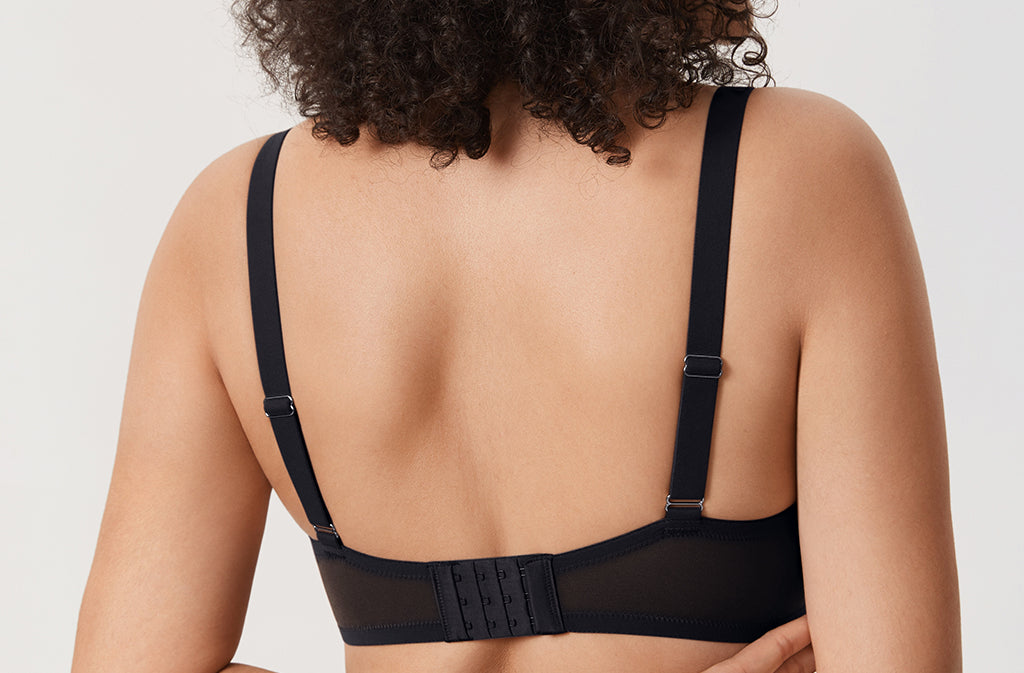 Women's Sheer Mesh Balconette Bra Black
