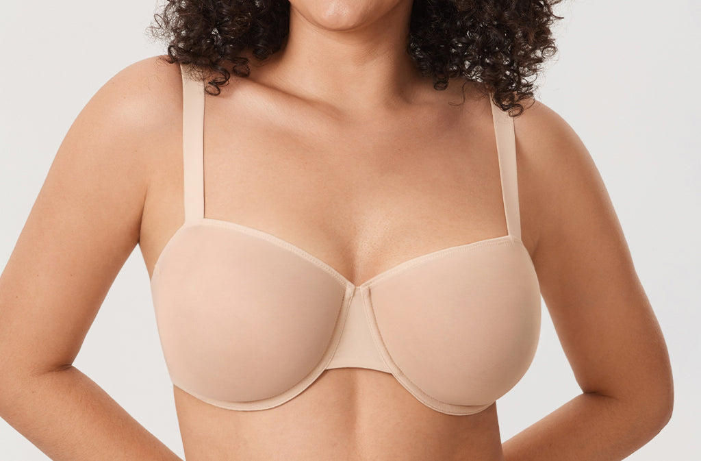 Women's Sheer Mesh Balconette Bra Beige
