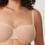 Women's Sheer Mesh Balconette Bra Beige