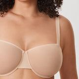 Women's Sheer Mesh Balconette Bra Beige