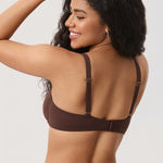 Women's Sheer Mesh Balconette Bra Hazelnut