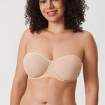 Women's Mesh Unlined Strapless Bra Beige