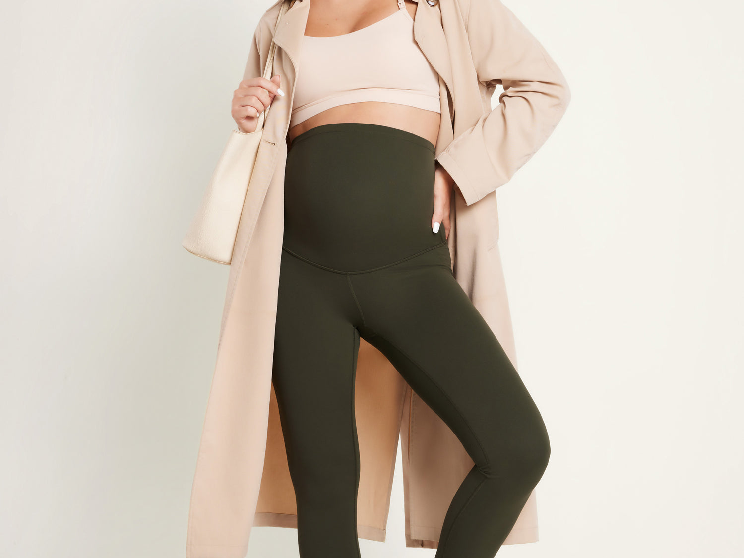Women's Super High Waist Maternity Leggings 25" Black