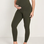 Women's Super High Waist Maternity Leggings 28" Olive Green