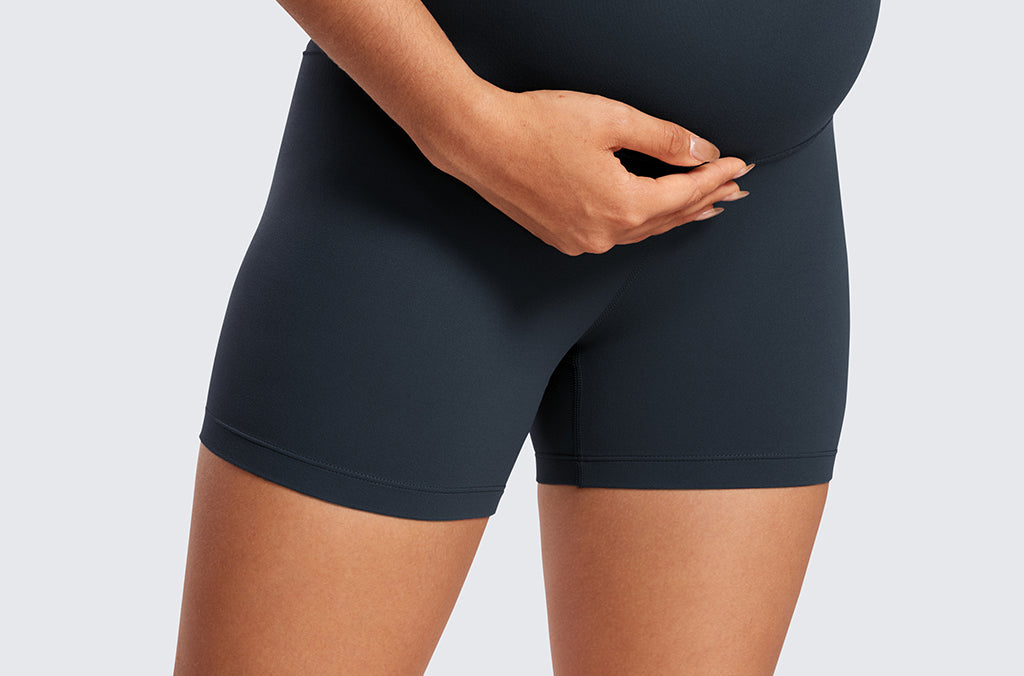 Women's Super High Waist Maternity Shorts 4" Black