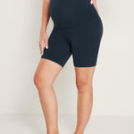 Women's Super High Waist Maternity Shorts 6" Black