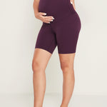 Women's Super High Waist Maternity Shorts 6" Deep Purple